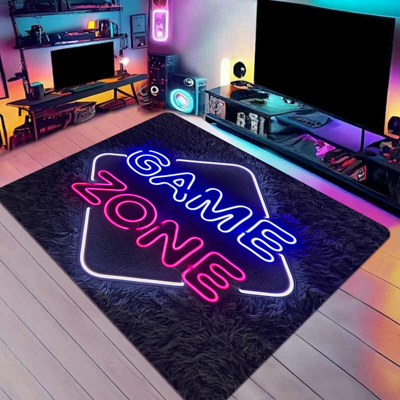 Faux Neon Game Zone Area Rug N - огляд і ціна Home Outdoor Bathroom
