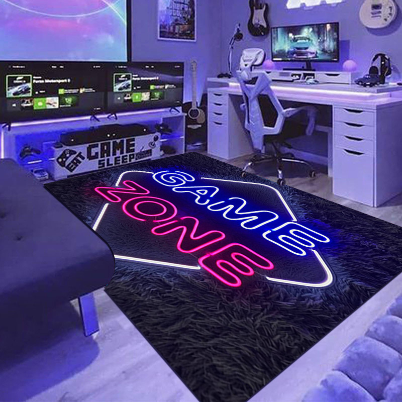 Faux Neon Game Zone Area Rug N - огляд і ціна Home Outdoor Bathroom