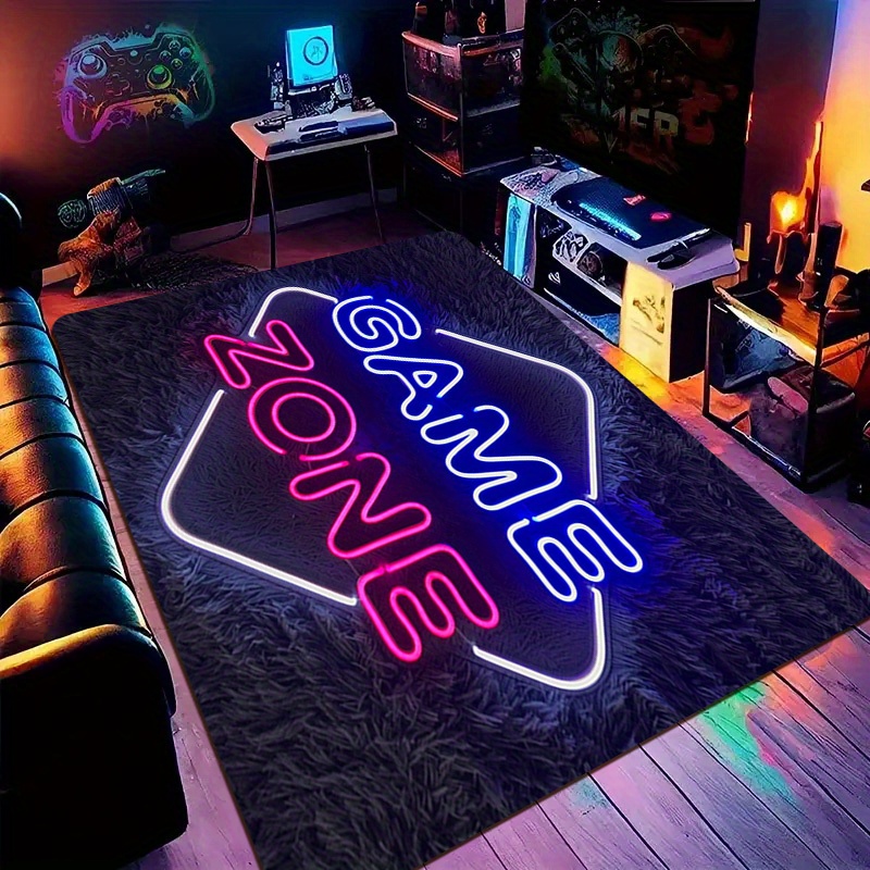 Faux Neon Game Zone Area Rug N - огляд і ціна Home Outdoor Bathroom