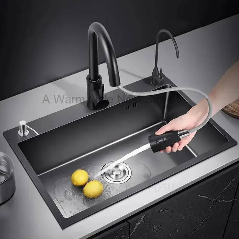 Black Nano Kitchen Sinks Bathr - огляд і ціна Home One Bathroom Accessories