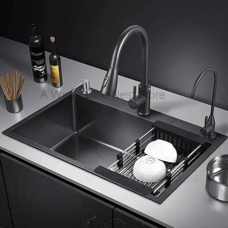 Black Nano Kitchen Sinks Bathr - огляд і ціна Home One Bathroom Accessories